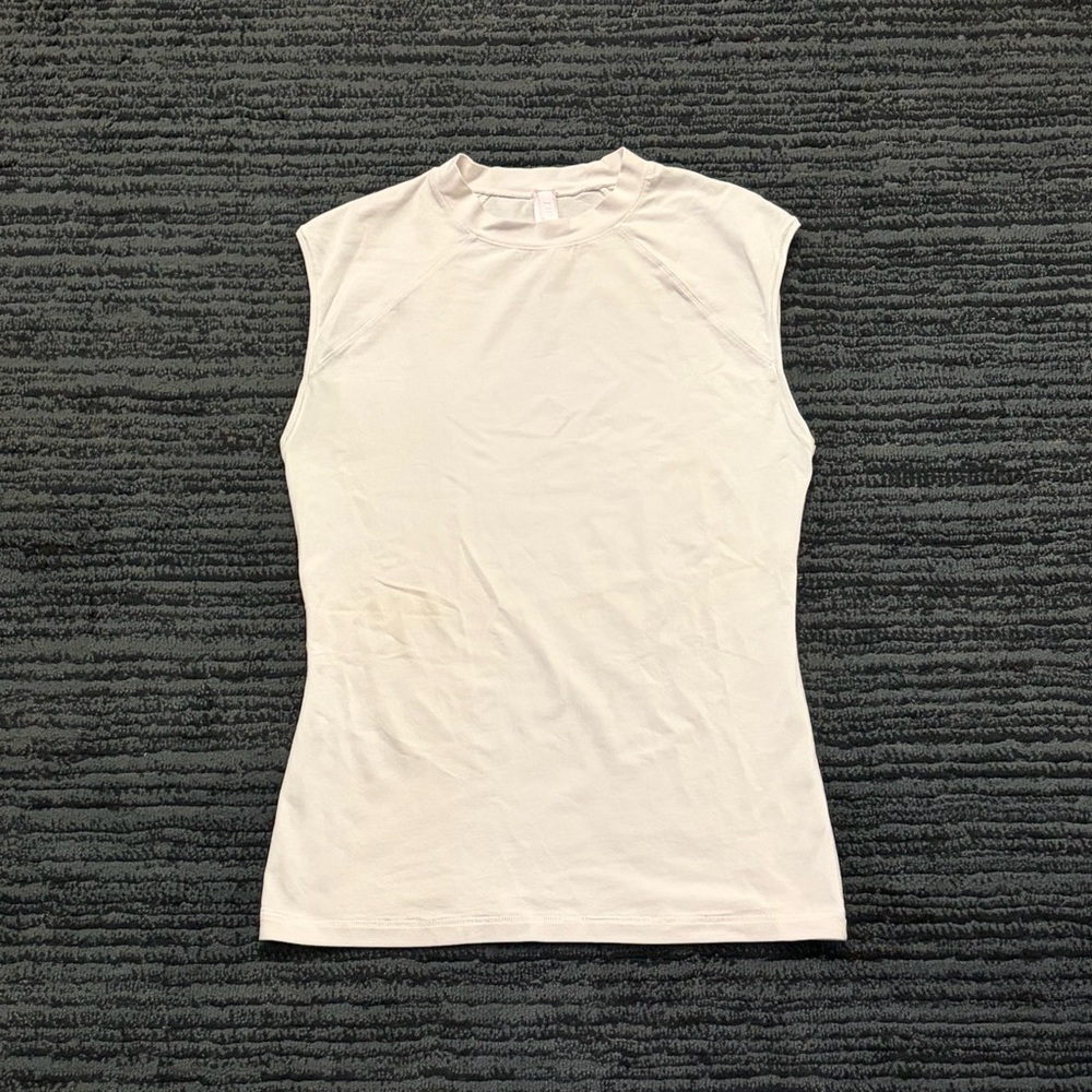 Skims Size M White Raglan Stretch Knit Sleeveless Tank Top